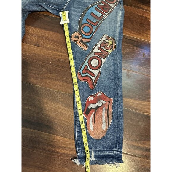 Jag High Rise Women’s Cropped Custom Rolling Stone Jeans Raw Hem,distressed Sz8 - Picture 9 of 11